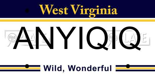 ANYIQIQ West Virginia License Plate
