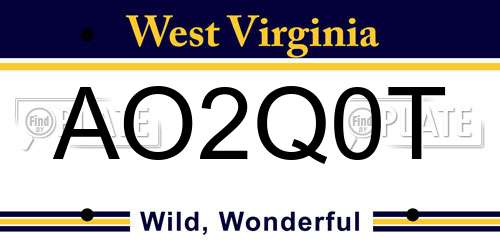 AO2Q0T West Virginia License Plate