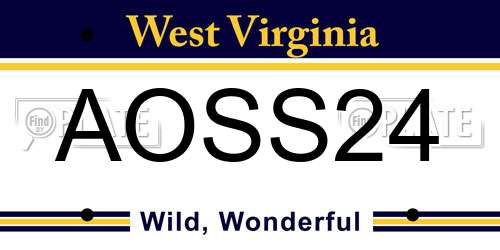 AOSS24 West Virginia License Plate