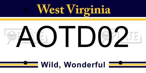 AOTD02 West Virginia License Plate