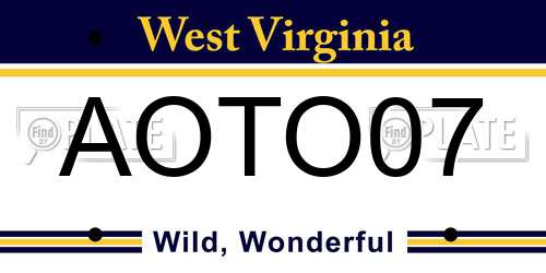 AOTO07 West Virginia License Plate