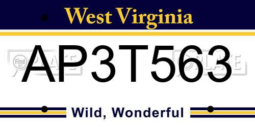 AP3T563 West Virginia License Plate