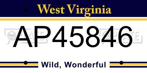 AP45846 West Virginia License Plate