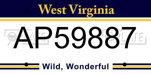 AP59887 West Virginia License Plate