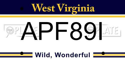 APF89I West Virginia License Plate