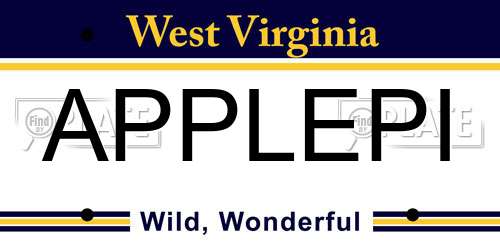 APPLEPI West Virginia License Plate