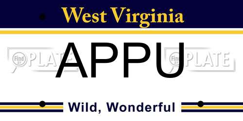 APPU West Virginia License Plate
