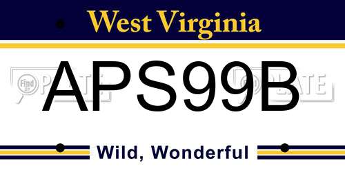 APS99B West Virginia License Plate