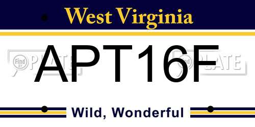 APT16F West Virginia License Plate