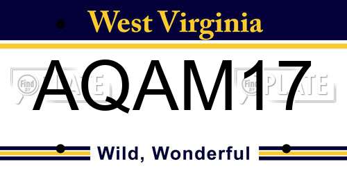 AQAM17 West Virginia License Plate