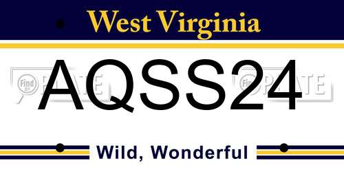 AQSS24 West Virginia License Plate