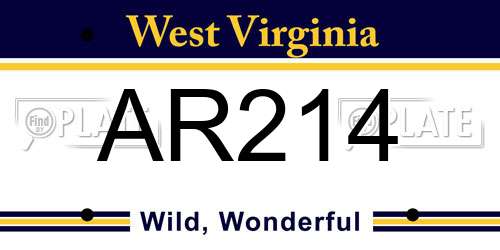 AR214 West Virginia License Plate
