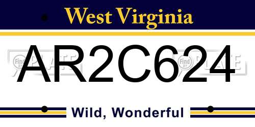 AR2C624 West Virginia License Plate