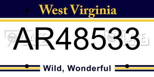AR48533 West Virginia License Plate