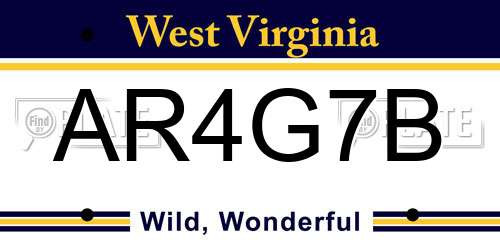AR4G7B West Virginia License Plate