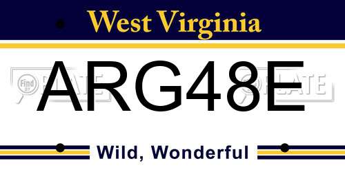 ARG48E West Virginia License Plate