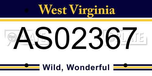 AS02367 West Virginia License Plate