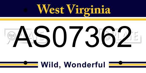 AS07362 West Virginia License Plate