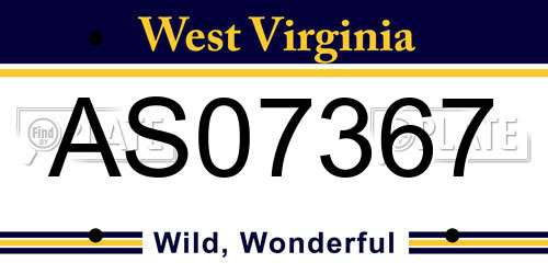 AS07367 West Virginia License Plate