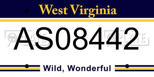 AS08442 West Virginia License Plate