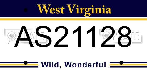 AS21128 West Virginia License Plate