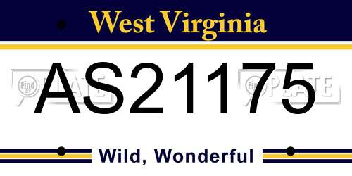 AS21175 West Virginia License Plate