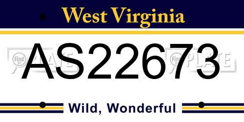 AS22673 West Virginia License Plate