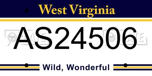 AS24506 West Virginia License Plate