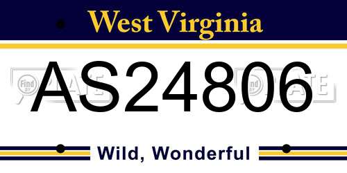 AS24806 West Virginia License Plate