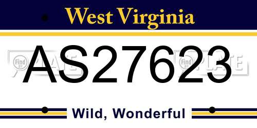 AS27623 West Virginia License Plate
