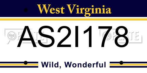 AS2I178 West Virginia License Plate