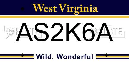 AS2K6A West Virginia License Plate