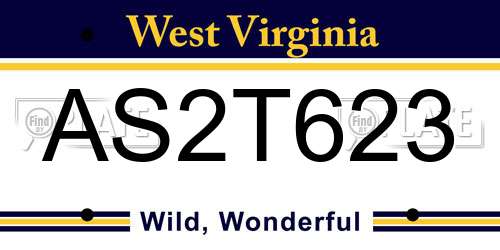 AS2T623 West Virginia License Plate