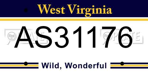 AS31176 West Virginia License Plate