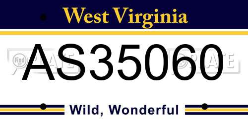AS35060 West Virginia License Plate