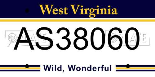 AS38060 West Virginia License Plate