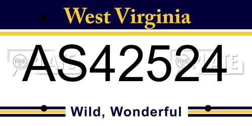 AS42524 West Virginia License Plate