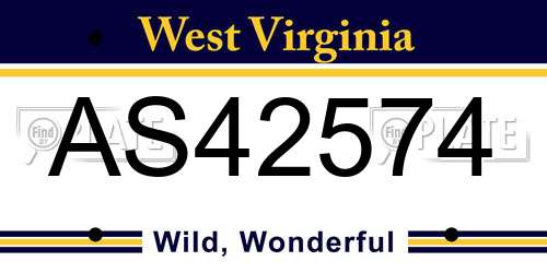 AS42574 West Virginia License Plate