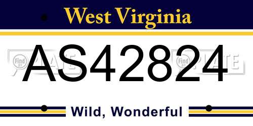 AS42824 West Virginia License Plate