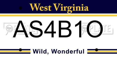 AS4B1O West Virginia License Plate