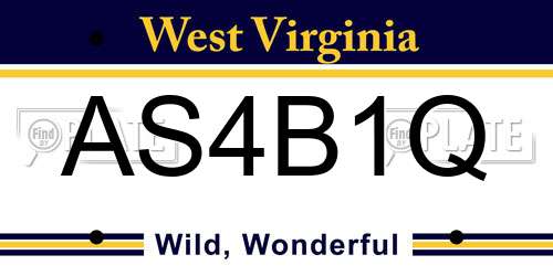 AS4B1Q West Virginia License Plate