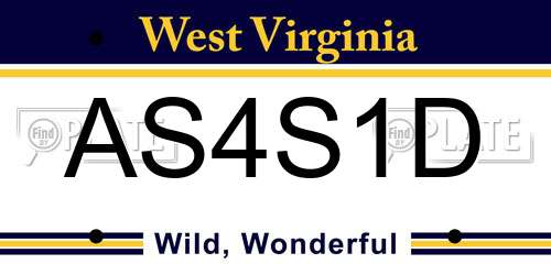 AS4S1D West Virginia License Plate