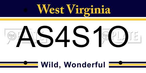 AS4S1O West Virginia License Plate