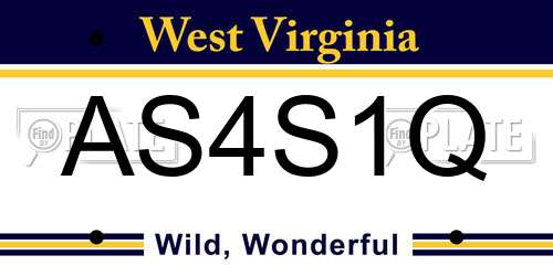 AS4S1Q West Virginia License Plate