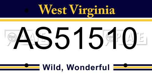 AS51510 West Virginia License Plate
