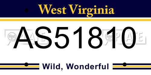 AS51810 West Virginia License Plate