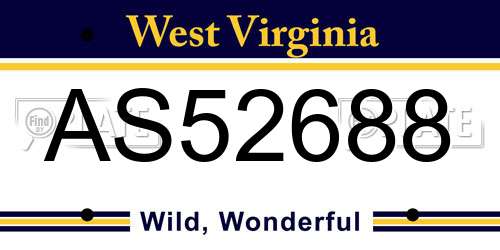 AS52688 West Virginia License Plate