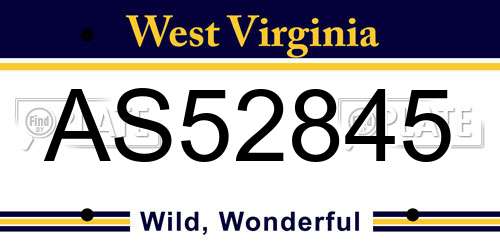 AS52845 West Virginia License Plate