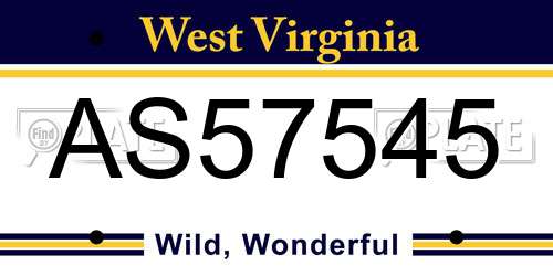 AS57545 West Virginia License Plate
