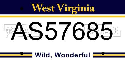AS57685 West Virginia License Plate